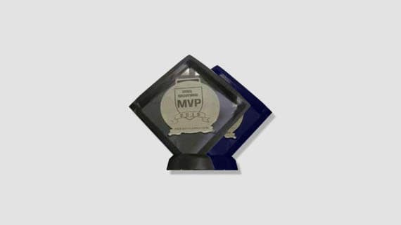 Modern acrylic suspension award with embedded design