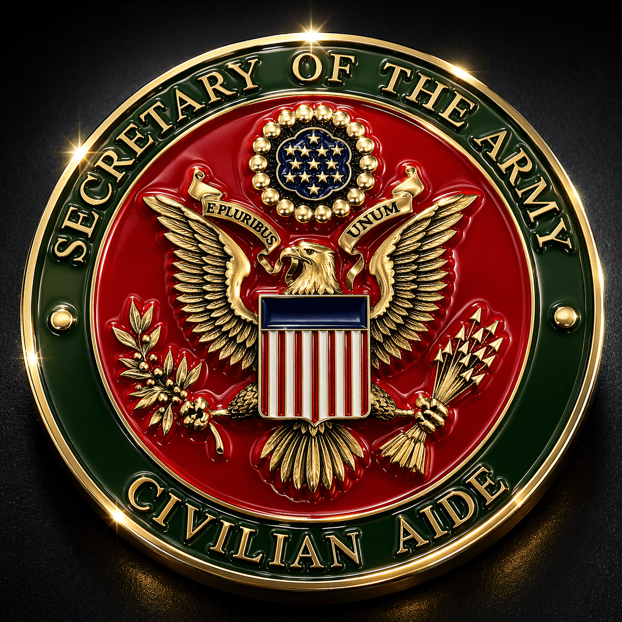 Xpress custom coin with enamel color fill