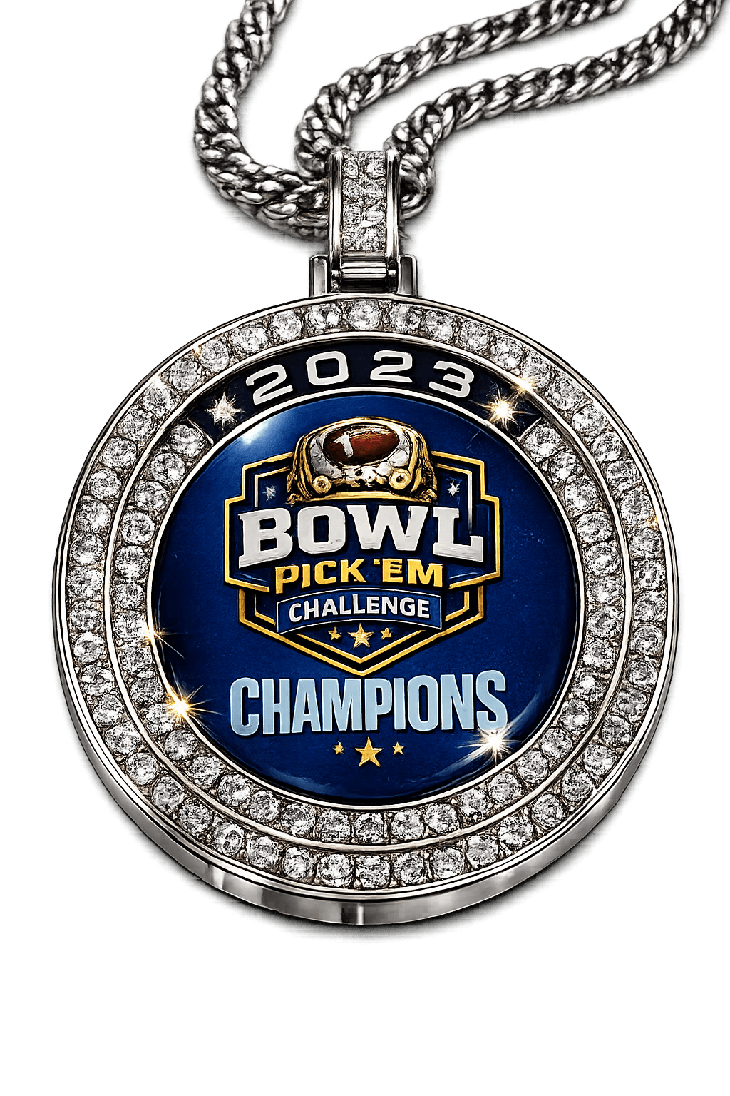 Custom engraved dog tag with team logo and season year