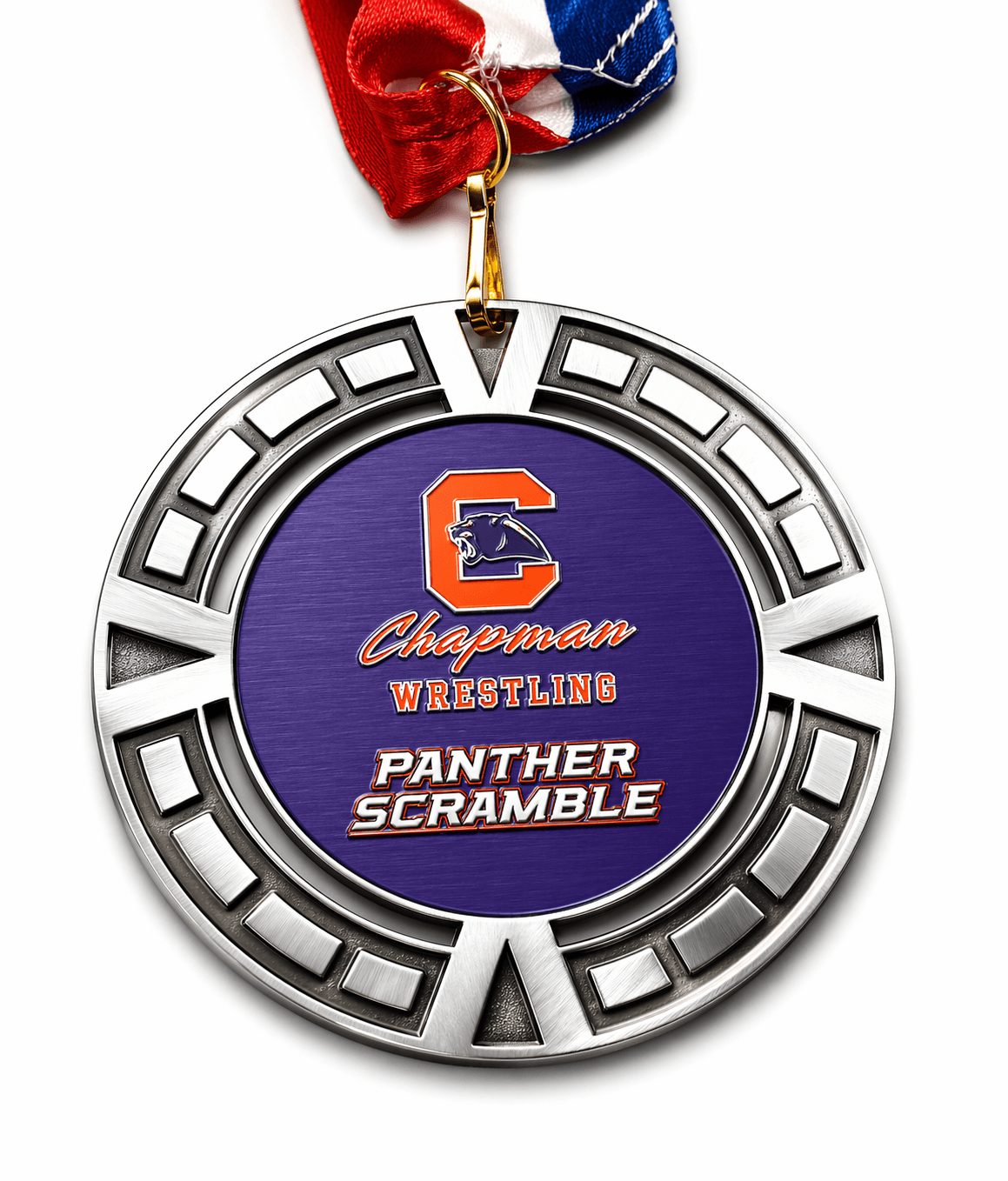 Xpress champion medal with ribbon