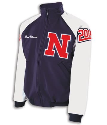 Softshell raglan varsity jacket for team programs