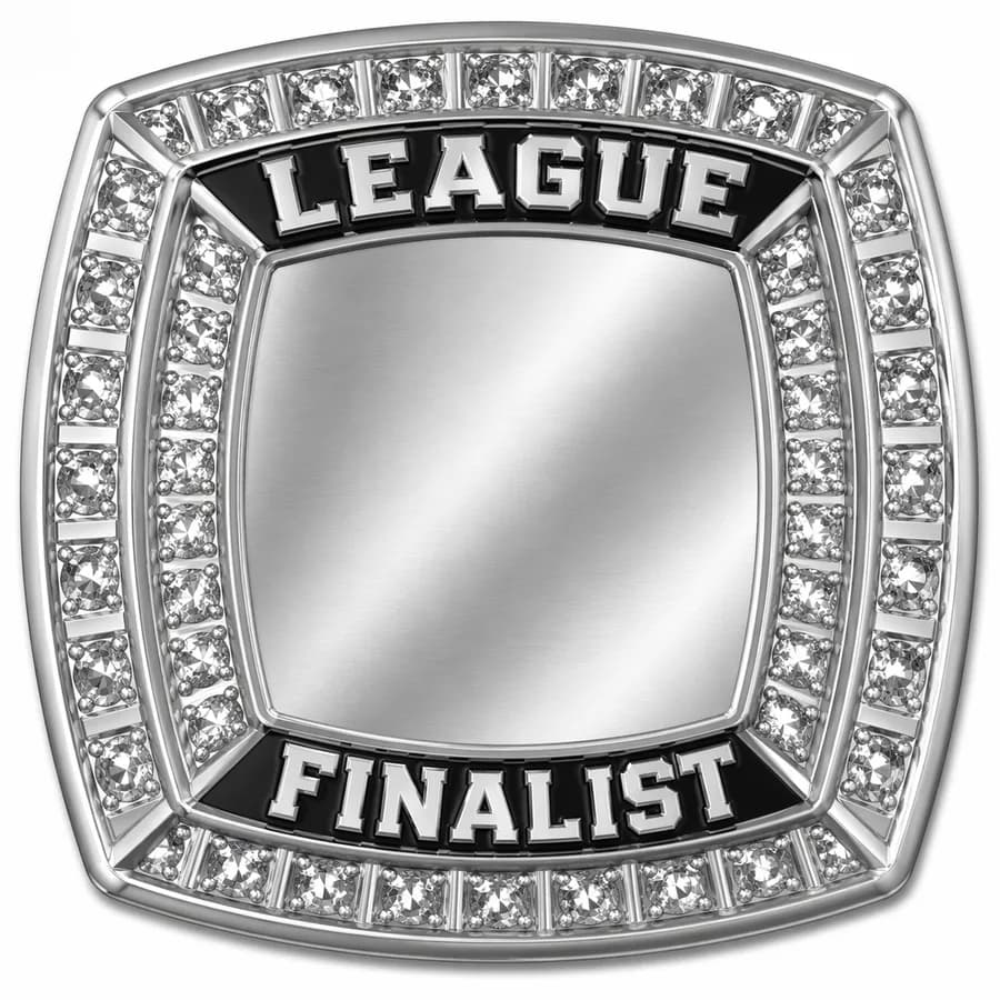 Soccer Finalist Rings by Colucci Custom Awards — CUP or LEAGUE across the top, FINALIST across the bottom