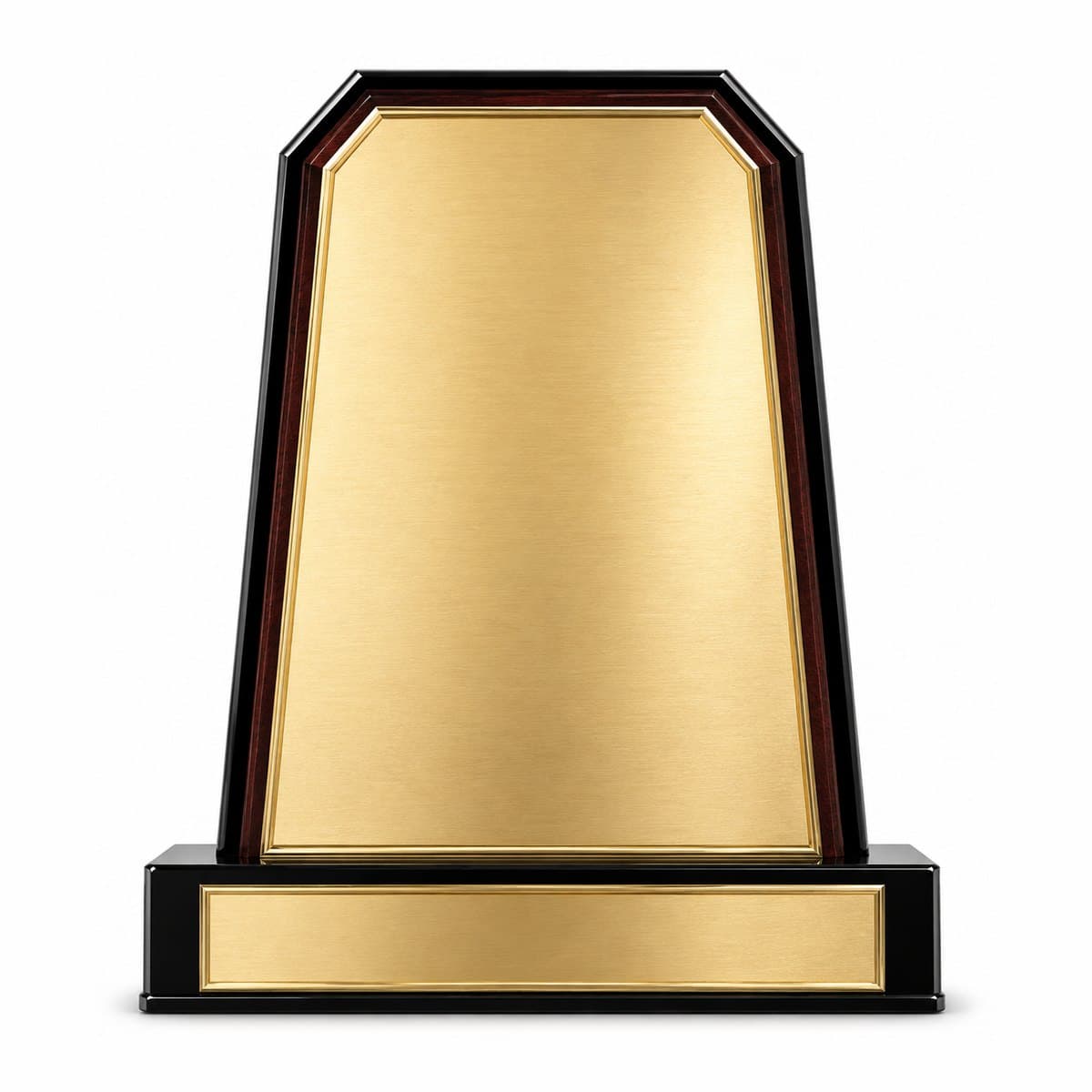 Summit custom trophy model with tapered gold engraving plate ready for logo and text