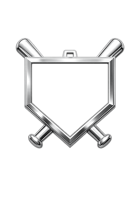 Custom Baseball photo-etched medal in silver