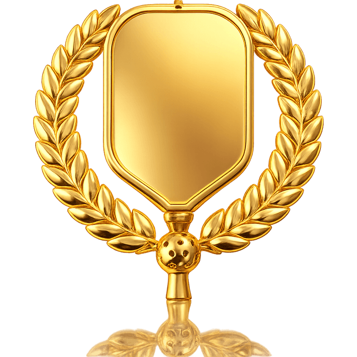Custom Pickleball photo-etched medal in gold