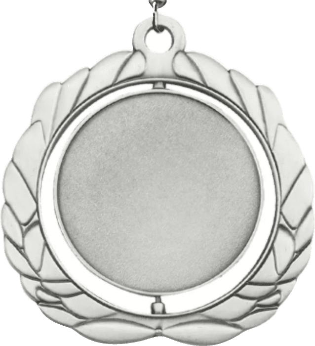 Custom Spinner photo-etched medal in silver