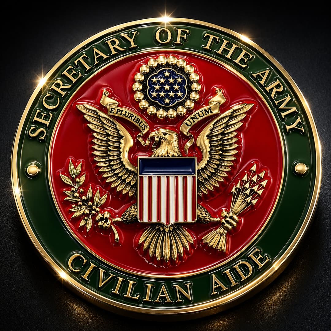 Xpress custom challenge coin with die-struck eagle and full-color enamel