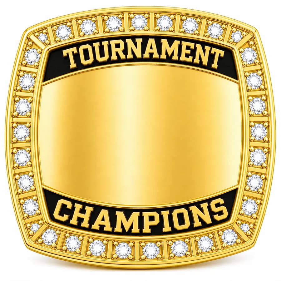 Baseball Tournament Champion Rings die detail, The tournament name across the top, CHAMPIONS across the bottom