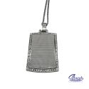 2.5in Rectangle Phat Tag Silver with Stones