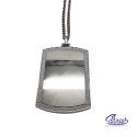 2.75in Rectangle Phat Tag Silver with Textured Border