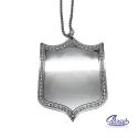 3in Shield Phat Tag Silver with Stones
